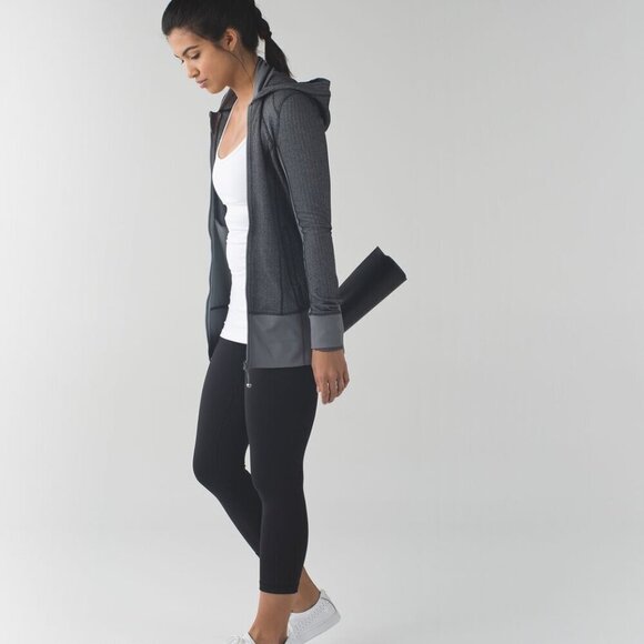 Lululemon Daily Practice Jacket- Herringbone Athleisure Full Zip Jacket- Size 6 - Picture 3 of 16